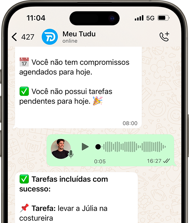 Tela do WhatsApp no celular