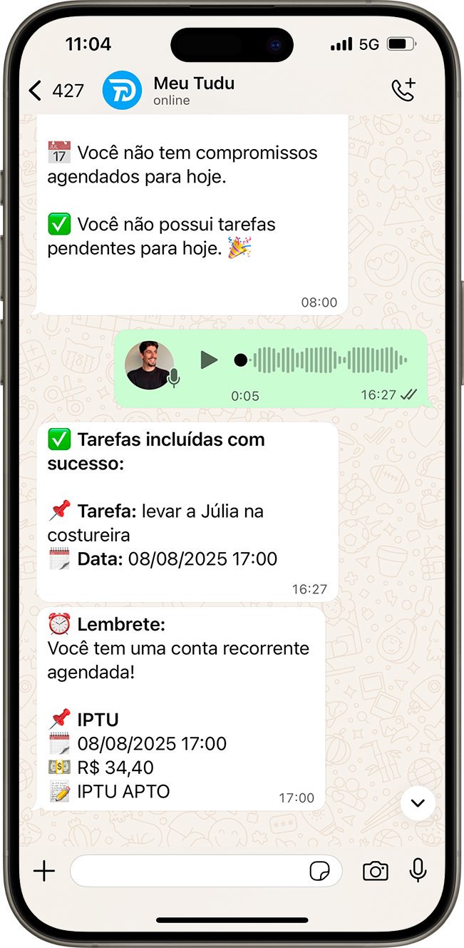 Tela do WhatsApp no celular